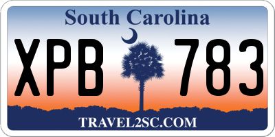 SC license plate XPB783