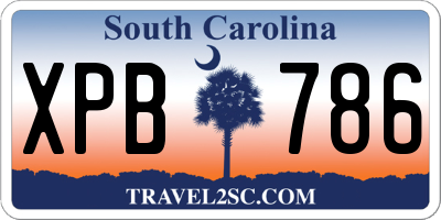 SC license plate XPB786
