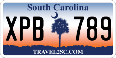 SC license plate XPB789