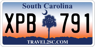SC license plate XPB791