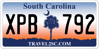 SC license plate XPB792