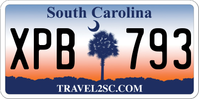 SC license plate XPB793