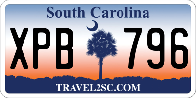 SC license plate XPB796