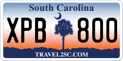 SC license plate XPB800