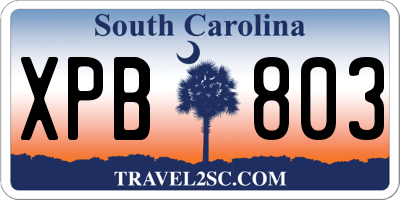 SC license plate XPB803