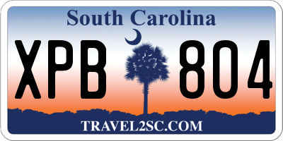SC license plate XPB804
