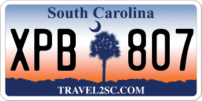 SC license plate XPB807