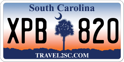 SC license plate XPB820