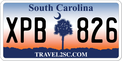 SC license plate XPB826