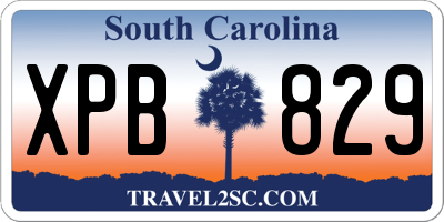 SC license plate XPB829