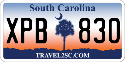 SC license plate XPB830