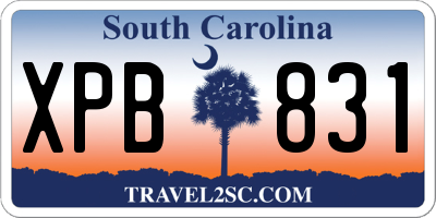 SC license plate XPB831