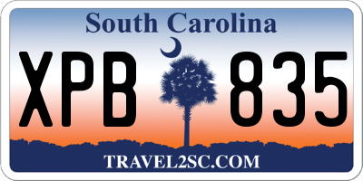 SC license plate XPB835