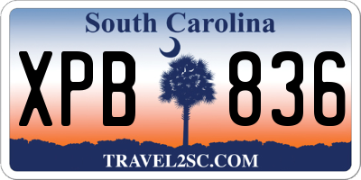 SC license plate XPB836