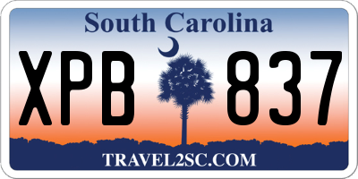 SC license plate XPB837