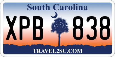 SC license plate XPB838