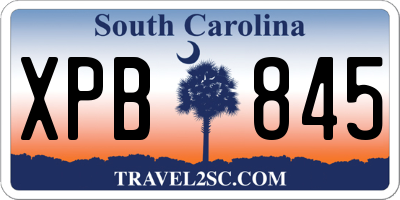 SC license plate XPB845