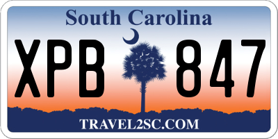 SC license plate XPB847
