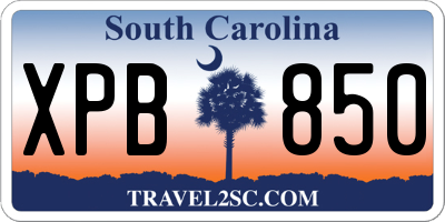 SC license plate XPB850