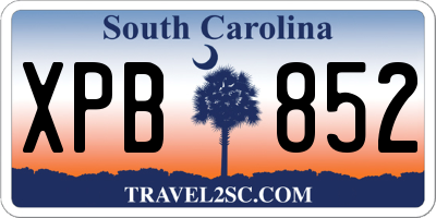 SC license plate XPB852