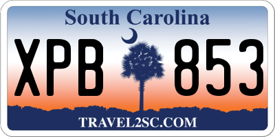 SC license plate XPB853