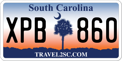 SC license plate XPB860