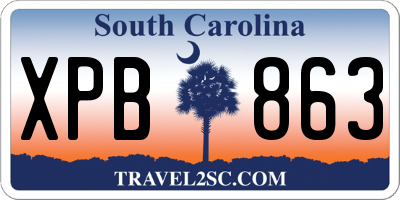 SC license plate XPB863