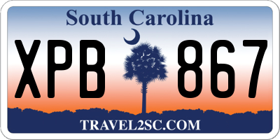 SC license plate XPB867
