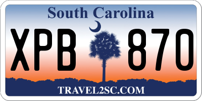 SC license plate XPB870
