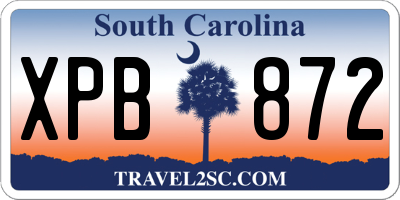 SC license plate XPB872