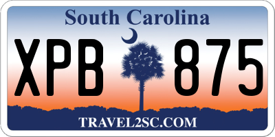 SC license plate XPB875