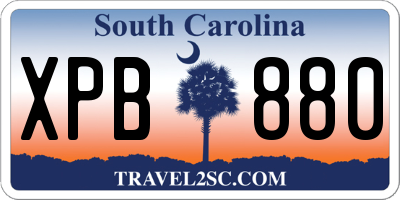 SC license plate XPB880