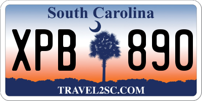 SC license plate XPB890