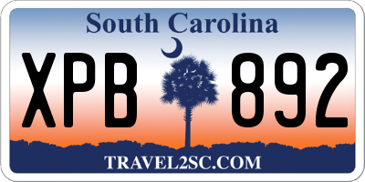 SC license plate XPB892