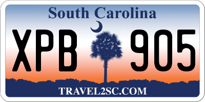 SC license plate XPB905