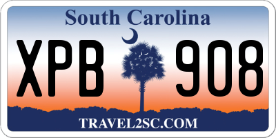 SC license plate XPB908