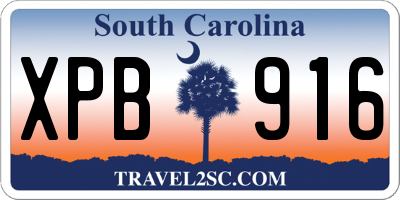 SC license plate XPB916