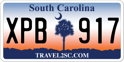 SC license plate XPB917