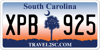 SC license plate XPB925