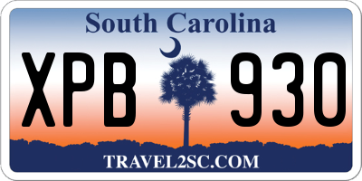 SC license plate XPB930