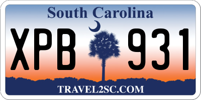 SC license plate XPB931