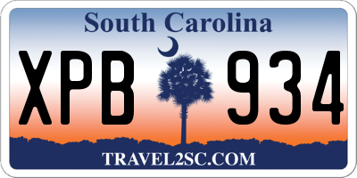 SC license plate XPB934