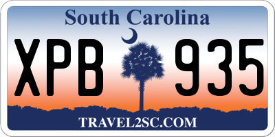 SC license plate XPB935