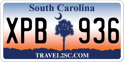 SC license plate XPB936