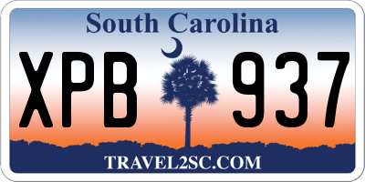 SC license plate XPB937
