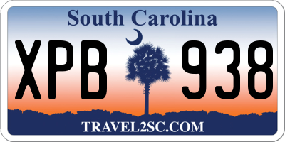 SC license plate XPB938