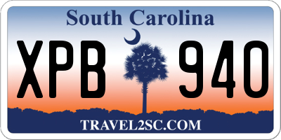 SC license plate XPB940