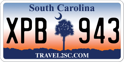 SC license plate XPB943