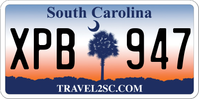 SC license plate XPB947
