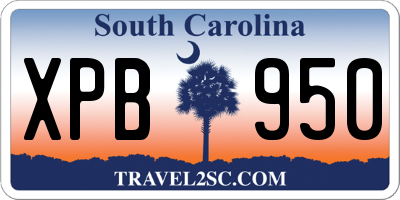 SC license plate XPB950